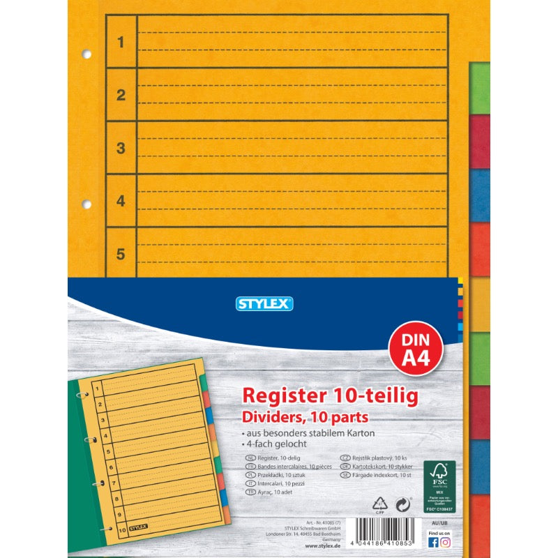 STYLEX Registar, gult - 1-10 (10)