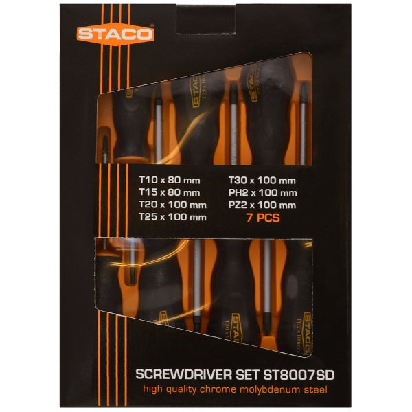 STACO skruetrækkersæt, ergonomisk SoftGrip, 7 dele (1)*