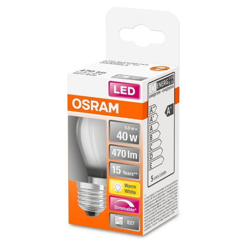 OSRAM krónupera E27, dempbar - 5w=40w (10)*