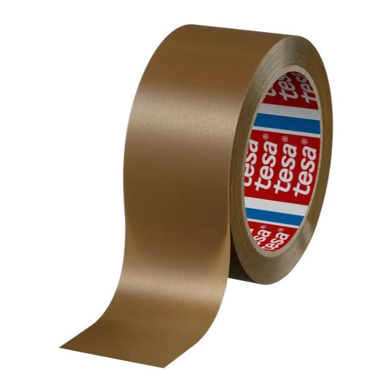 TESA Emb.tape PVC, liniepræget, brun - 66m x 50mm (6)