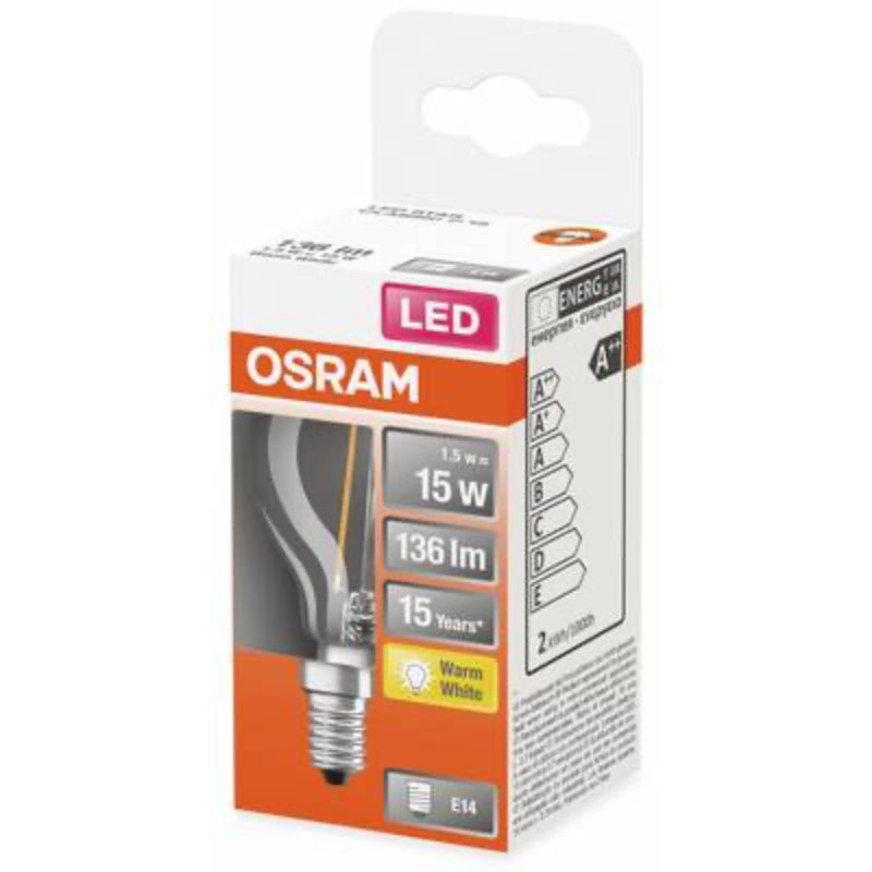 OSRAM krónupera E14, klár - 1,5w=15w (6)