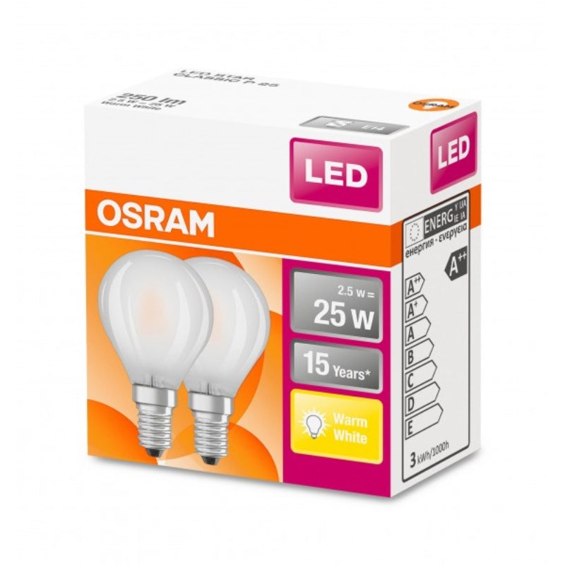 OSRAM 2-pakk krónupera E14 - 2,5w=25w (3)