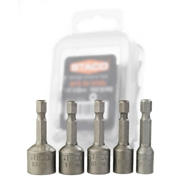 STACO boltbitssæt 1/4" x 45mm, 7-8-10-11-13mm, 5 dele (10)*