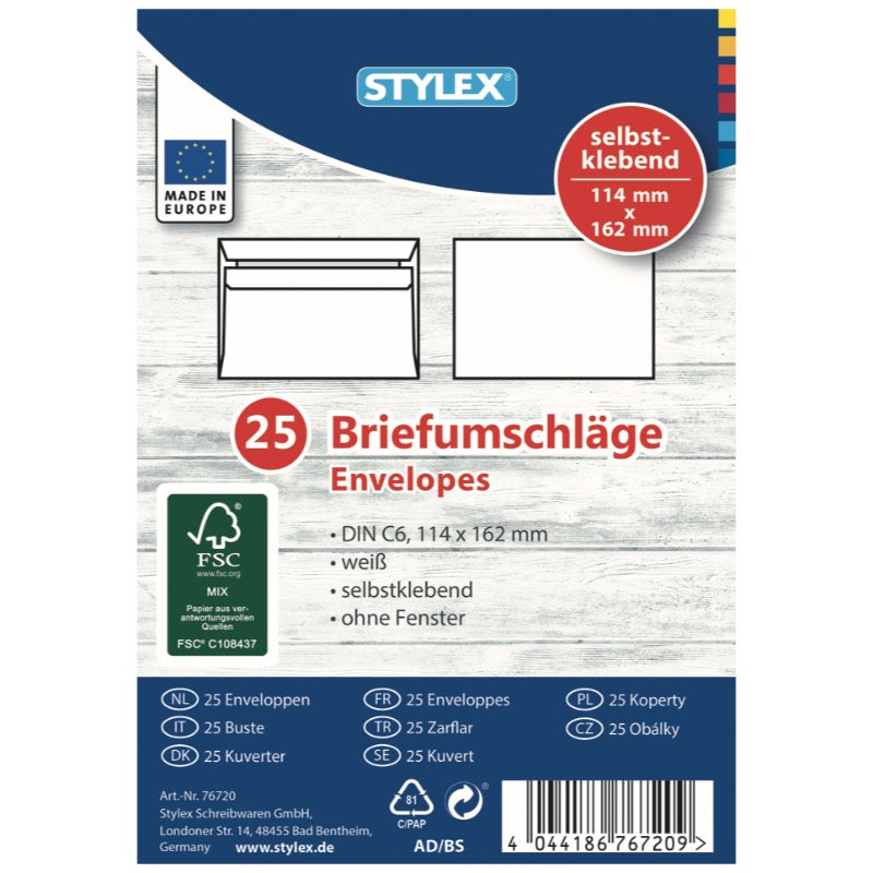 STYLEX Brævbjálvar C6 - 25 stk (10)