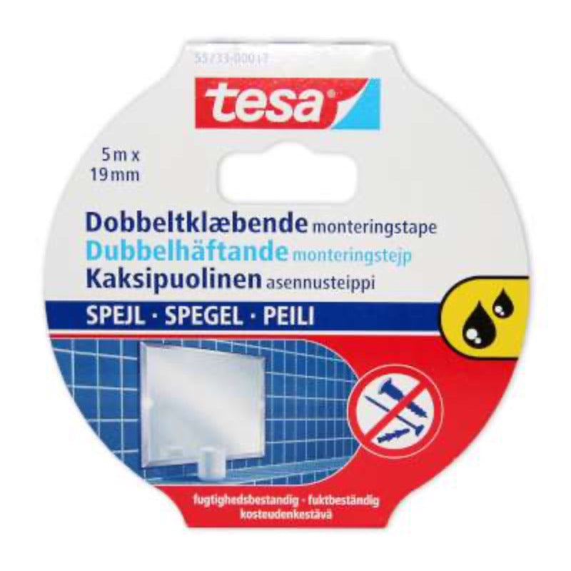TESA Dob.klæb. monteringstape Spejl - 5x19 (10)