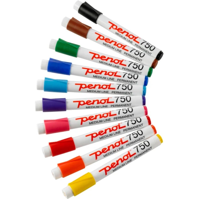 PENOL 750 marker, ymiskar litir - 2-5 mm (10)