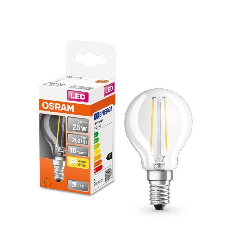 OSRAM krónupera E14, klár - 2,5w=25w (10)