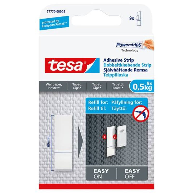 TESA Powerstrip refill, til tapet og gips - 9 x 0,5 kg (8)