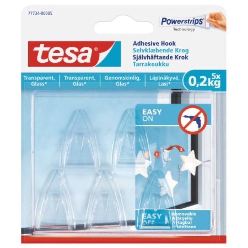 TESA Klæbekrog, transparent - 5 x 0,2 kg (10)