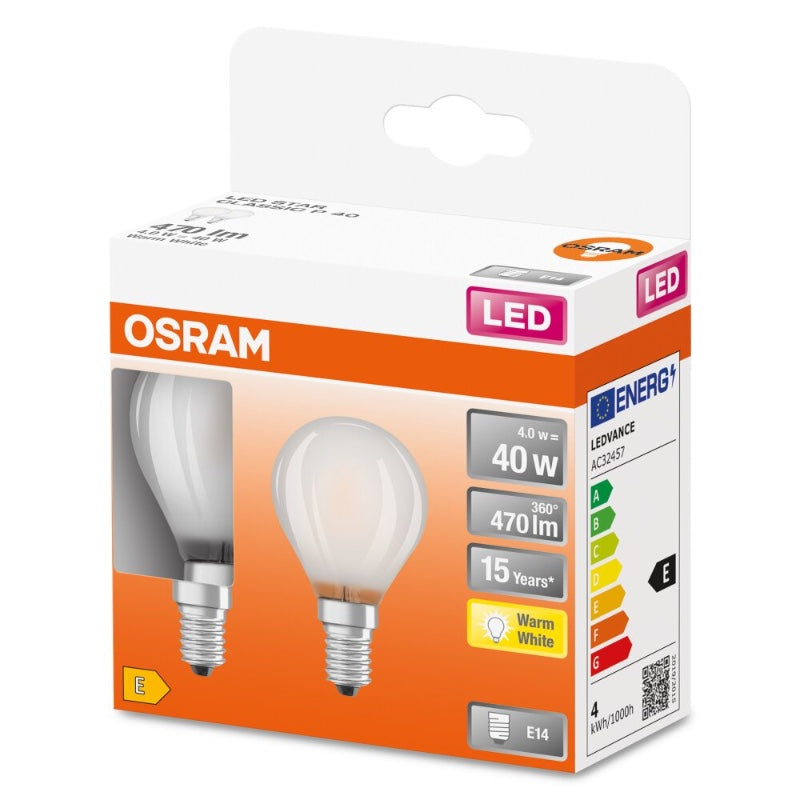 OSRAM 2-pakk krónupera E14 - 4w=40w (3)