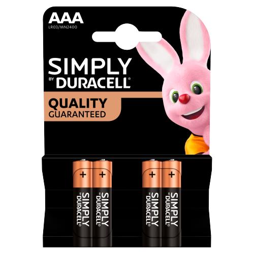 DURACELL Simply Alkaline AAA - 4 stk (10)