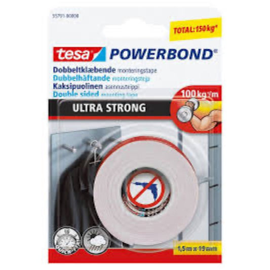 TESA Powerbond Ultra Strong strips, 1,5m x 19mm (12)