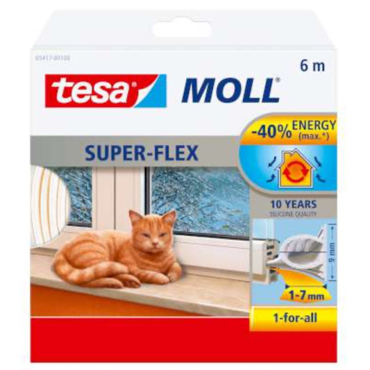 TESA Tæt.liste Premium Flexible, hvid 1-7mm - 6m (8)