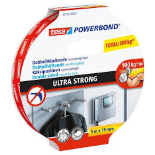 TESA Powerbond Ultra Strong strips, 5m x 19mm (10)