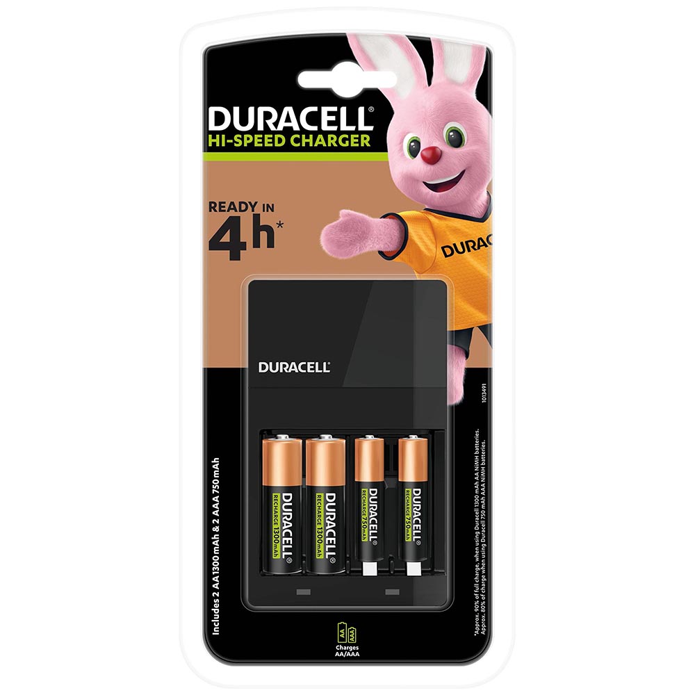 DURACELL Value løðari - inkl. 2 x AA + 2 xAAA (4)