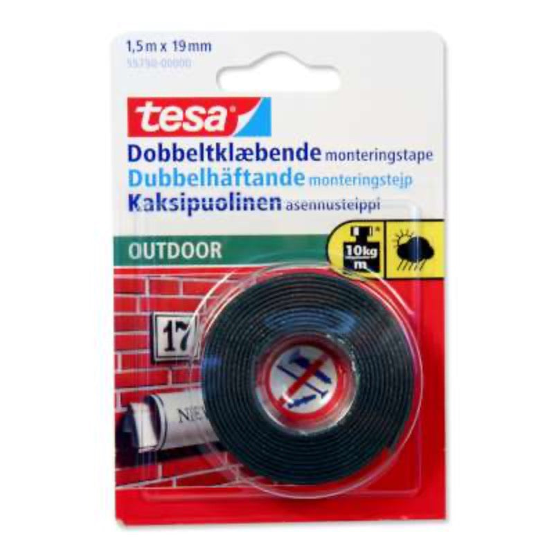 TESA Dob.klæb. monteringstape Outdoor - 1,5m x 19mm (12)