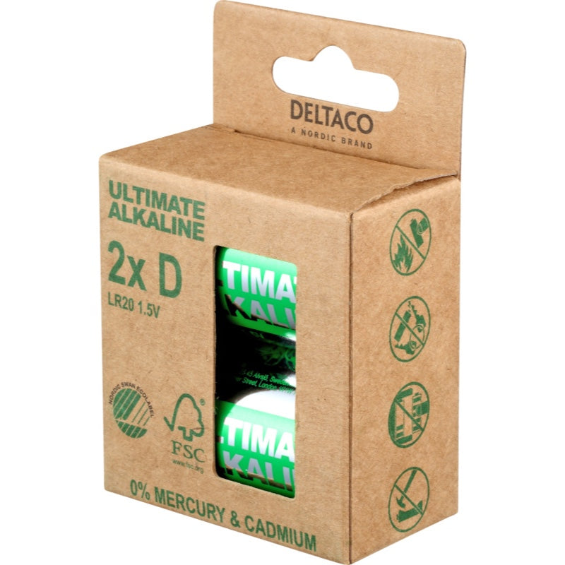 DELTACO Ultimate Alkaline - 2 x LR20/ D (10)