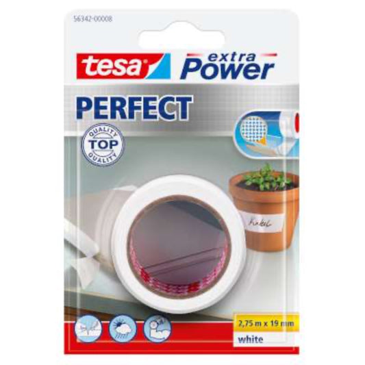 TESA Lær.tape Ex. Power Perfect, hvid - 2,75m x 19mm (12)