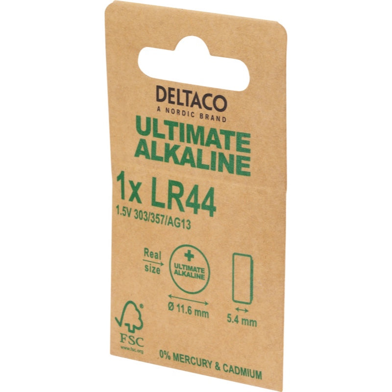 DELTACO Alkaline LR44, 1.5V - 1 stk (40)