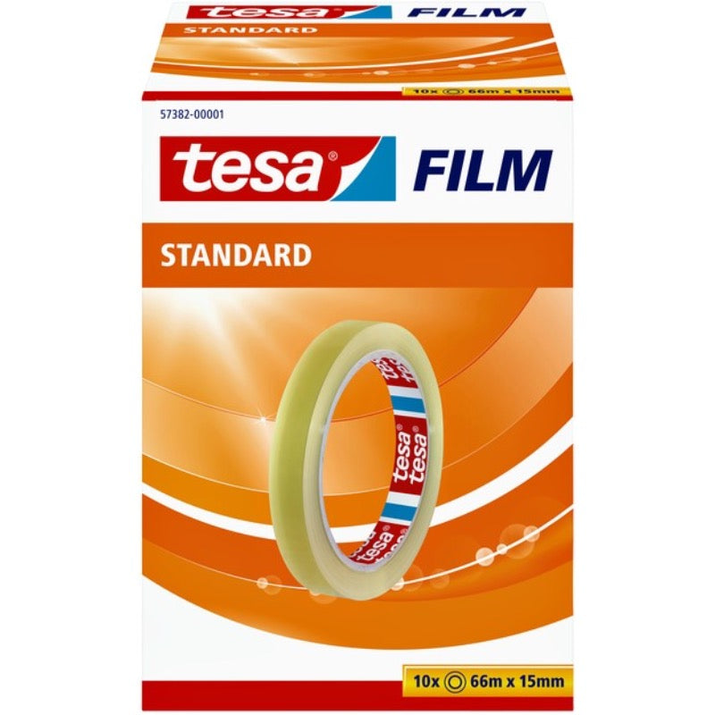 TESA Tape, vanligt klárt - 66m x 15mm (10)